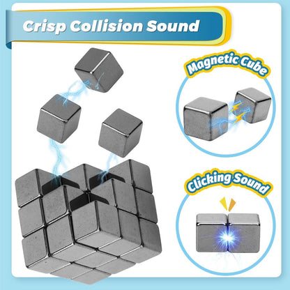 Square Black Magnetic Stones, Magnet Hand Roller Magnetic Rocks for Office Cool Magnetic Gadget