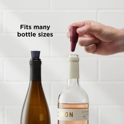 Bottle Stoppers Set of 4 Multicolor Wine Bottle Caps to Preserve Freshness Stylish and Durable