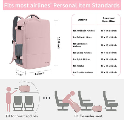 Carry On Backpack with USB Charging Port & Shoe Pouch TSA 15.6inch Laptop Mochila Flight Approved