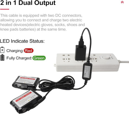 8.4v Heated Glove Charger for Insole Socks Jacket Battery Charging Easy for Outdoor and Travelling