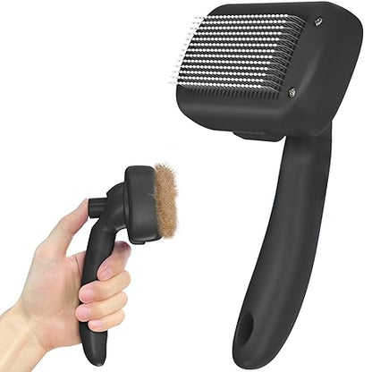Self Cleaning Shedding Brush Skin Friendly Grooming Tool for Dogs Cats and Puppies