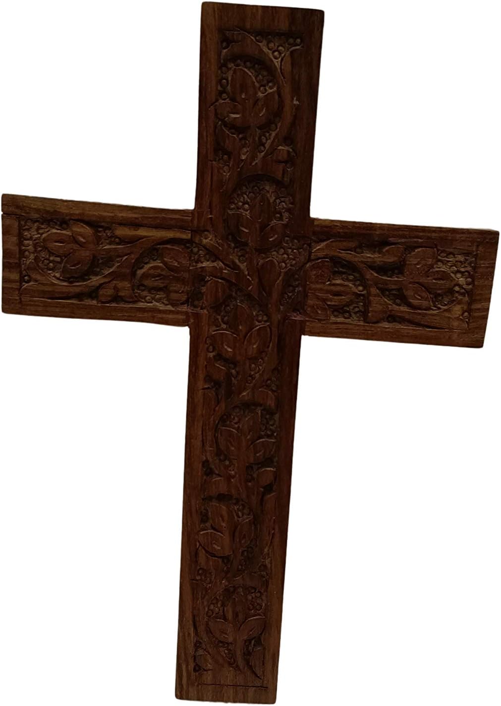 Wall Hanging Wooden Christ Cross Crucifix Catholic Rosewood Crucifix for Home