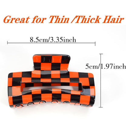 4 Pack Halloween Hair Claw Clips for Women Girls Gifts Pumpkin Spider Web Cat Hair Clips Fall Orange Lattice