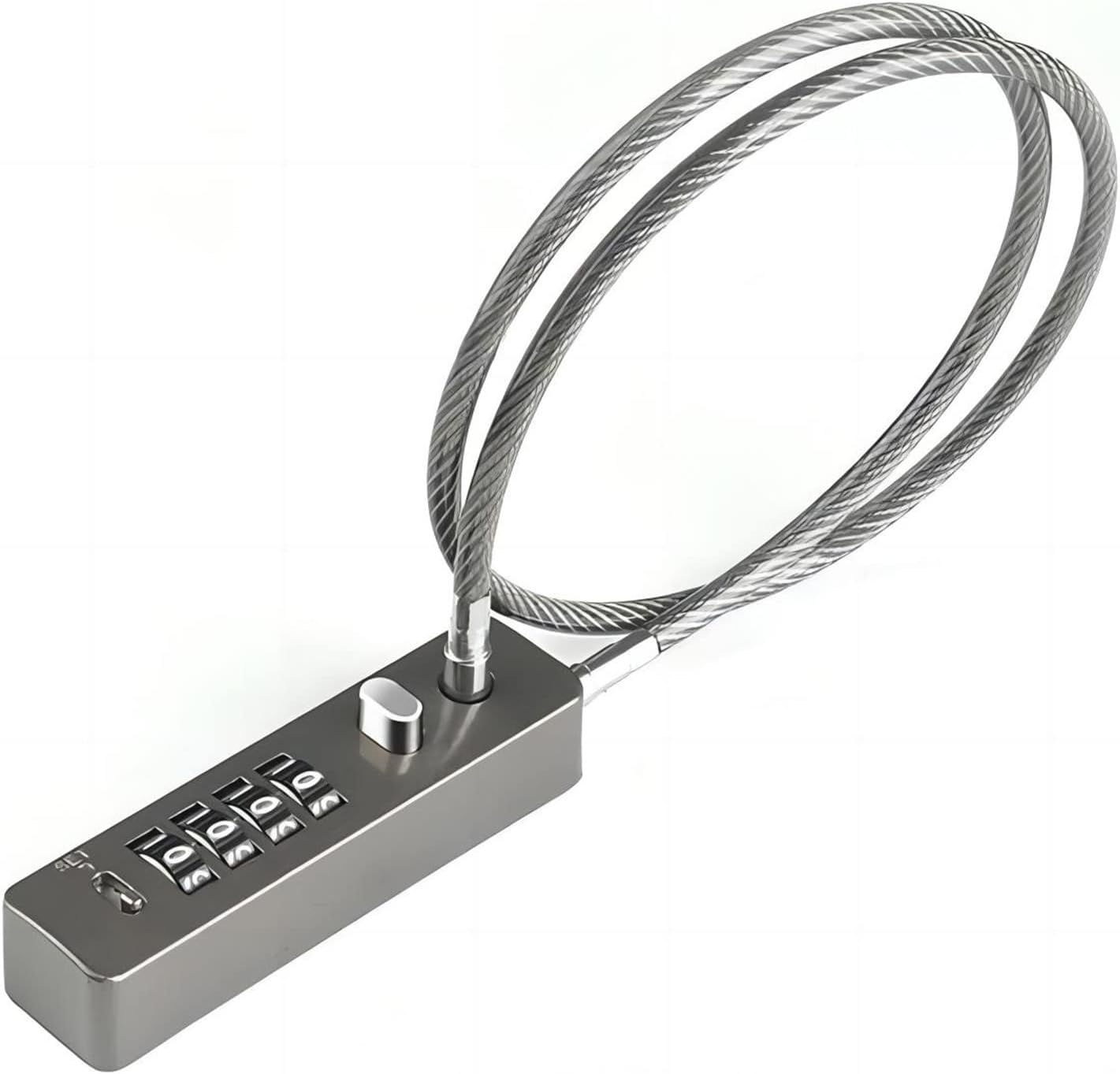 23-3/5 Inches Steel Cable Combination Lock with Resettable 4 Digit Code for Bikes Lockers File Cabinets