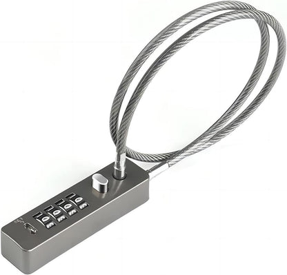 23-3/5 Inches Steel Cable Combination Lock with Resettable 4 Digit Code for Bikes Lockers File Cabinets