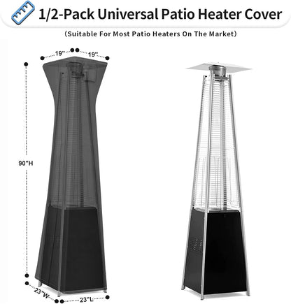 Outdoor Patio Heater Covers with Zipper and Storage Bag Dust-proof UV-Resistant Windproof Propane