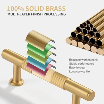 5 Pack Gold Kitchen Cabinet Handles Brushed Brass Dresser Drawer Pulls 3 Inches Furniture Door Handles