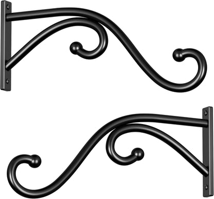 2 Pack 10 Inch Plant Hanger Metal Plant Wall Hooks for Hanging Flower Basket Lanterns