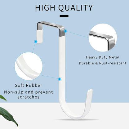 4 Pack Hangers Hooks with Rubber Prevent Scratches Heavy Duty Organizer for Living Room Bathroom Bedroom Kitchen Hanging Clothes