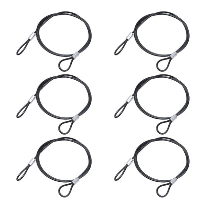 6 pcs 2mm Stainless Steel Wire Cable with Loops PVC Coated Safety Wire Rope for Outdoor Travel Home