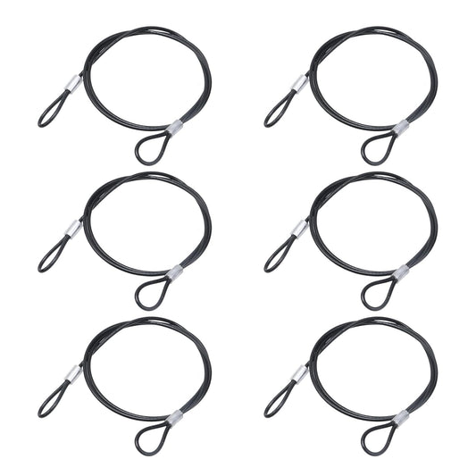 6 pcs 2mm Stainless Steel Wire Cable with Loops PVC Coated Safety Wire Rope for Outdoor Travel Home