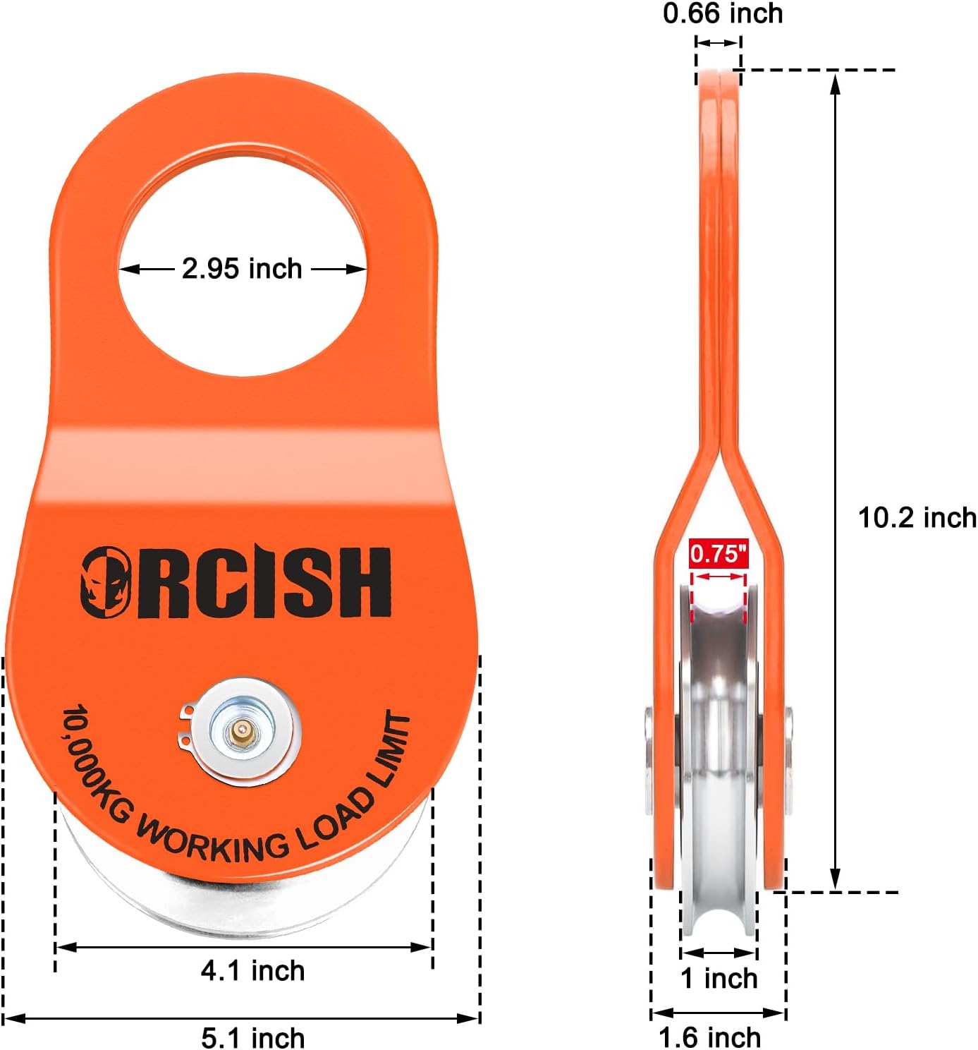 22,000 LBS Capacity Block and Tackle Pulley System Work with 0-3/4” Rope Winch Hook Accessories, Heavy Duty