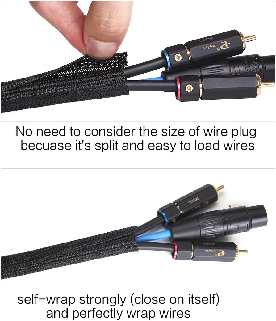 10ft 1/2 inch Cord Protector Wire Loom Tubing Cable Sleeve Split Sleeving For USB Cable