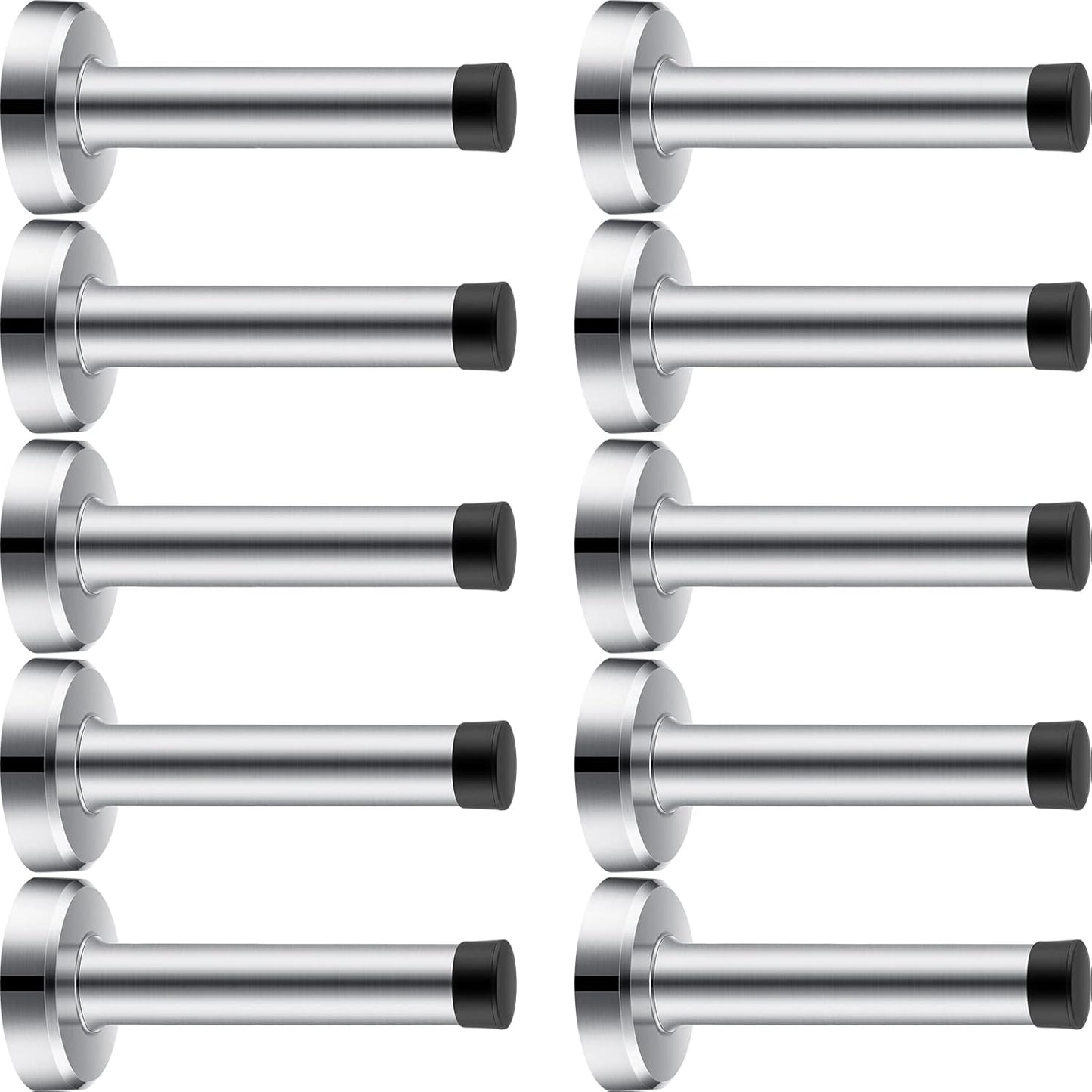 10 Pcs Door Stop 3.7 Inch Heavy Duty 304 Stainless Steel Door Stopper with Rubber Tips Bumper Wall