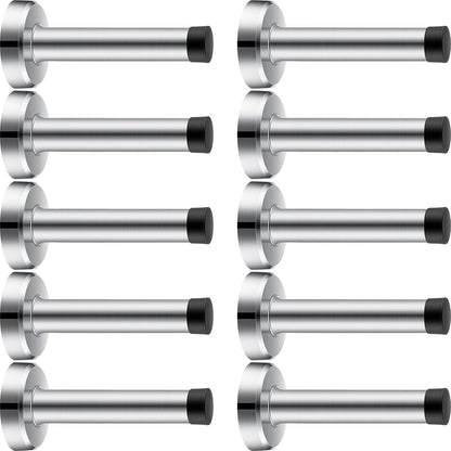 10 Pcs Door Stop 3.7 Inch Heavy Duty 304 Stainless Steel Door Stopper with Rubber Tips Bumper Wall