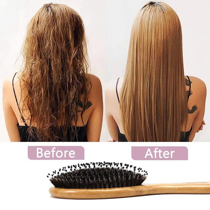 Hair Brush Comb Set Boar Bristle Hairbrush for Curly Thick Long Fine Dry Wet Hair Best Travel