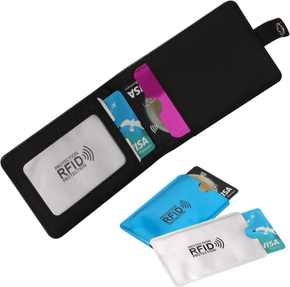 12 Colorful Credit Card Protector RFID Blocking Sleeve & 4 RFID Passport Holder Effectively Protect Your Credit