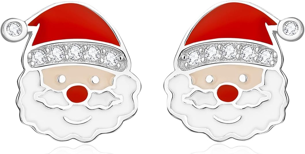 Christmas Tree Earrings for Women Sterling Silver Hypoallergenic Winter Party Christmas Stud Earrings