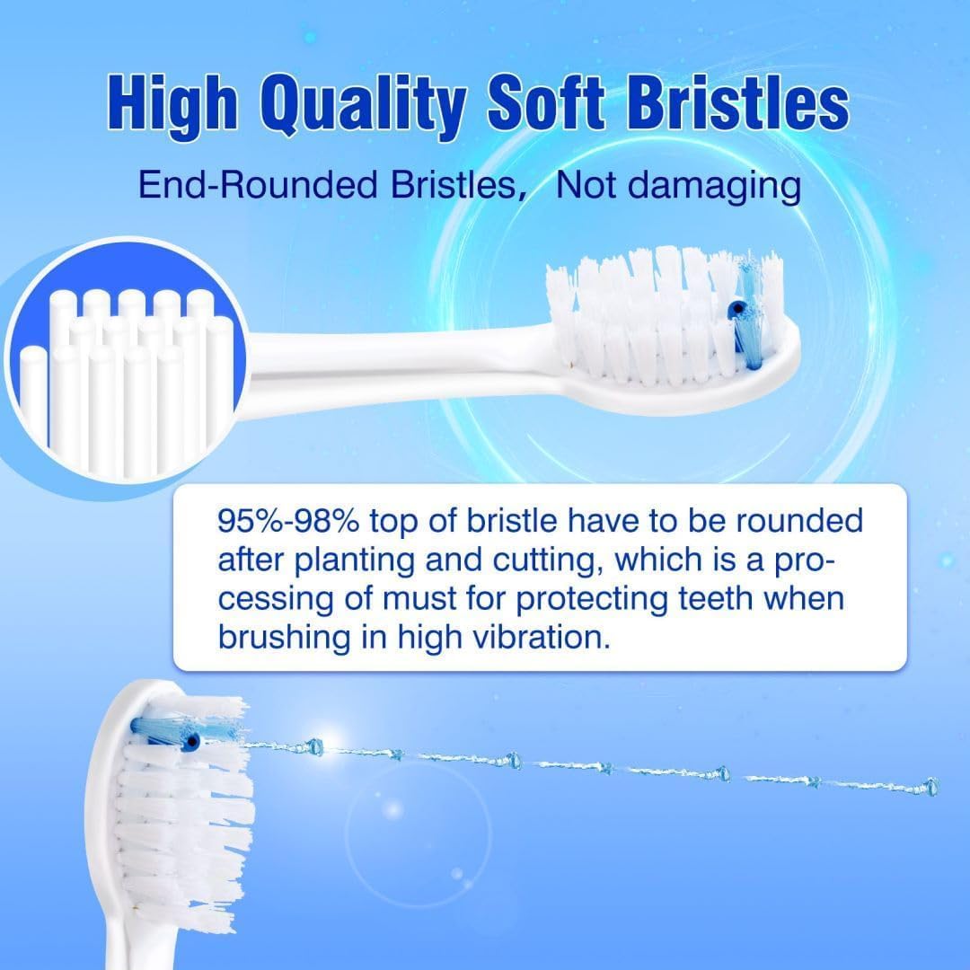 Replacement Brush Heads Compatible with WaterPik Sonic Fusion 2.0 Flossing Toothbrush