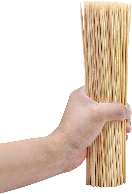200PCS 8 inch Bamboo Skewers for BBQ Appetizer Fruit Cocktail Kabob Chocolate Fountain Grilling