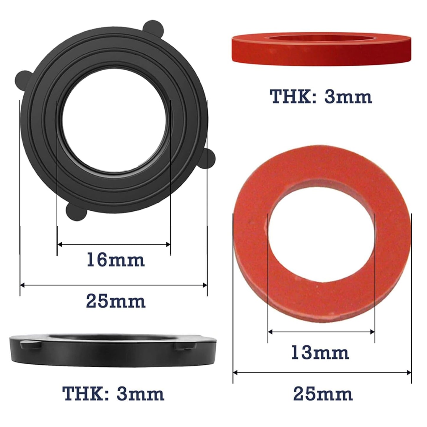 50 Pack Fit All ¾” Standard Water Hose Washers and Faucet Fittings, Heavy Duty Rubber Washer Seals