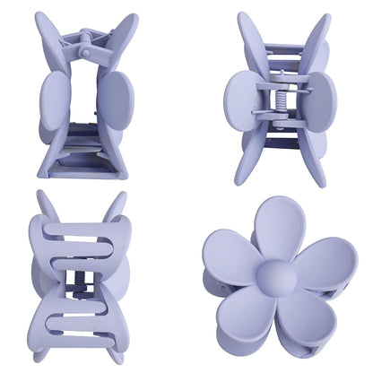 12 Piece Flower Claw Clips  Large Jaw Clips for Women & Girls  Thick & Thin Hair  12 Colors  Matte Non-Slip