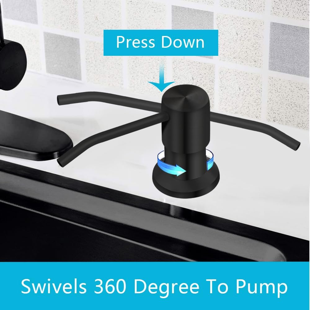 Soap Dispenser for Kitchen Sink Countertop Soap Dispenser Pump 47" Silicone Extension Tube Connect