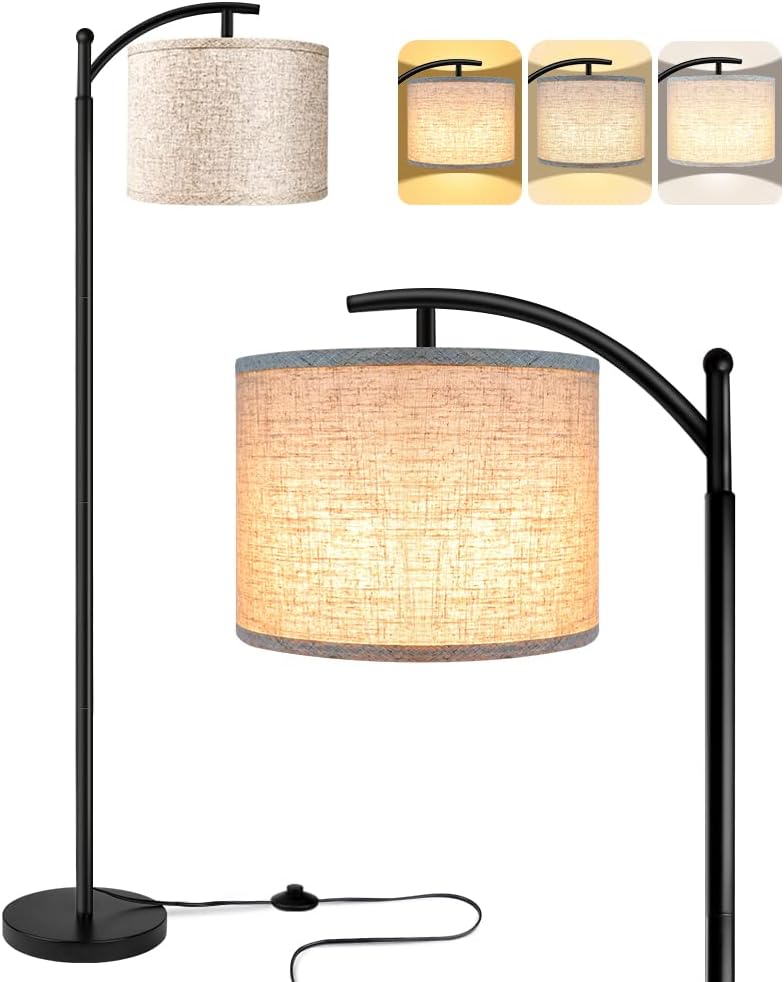 Floor Lamp for Living Room with 3 Color Temperatures LED Bulb Standing Lamp Tall Industrial