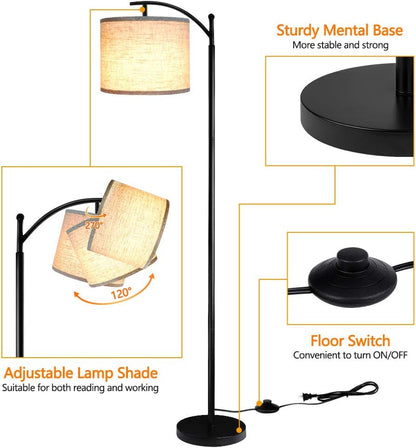 Floor Lamp for Living Room with 3 Color Temperatures LED Bulb Standing Lamp Tall Industrial