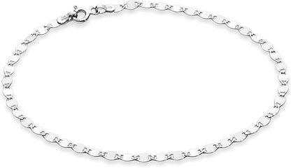 925 Sterling Silver or 18K Gold Plated 925 Sterling Silver Sparkle Mirror Link Chain Bracelet for Women