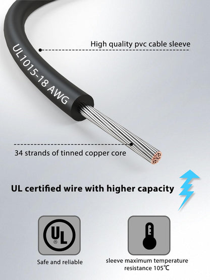 12pcs/20in. Alligator Clips Electrical with Wires UL1015/18AWG 6 Colors Jumper Test Leads Set 1.77in. Clips