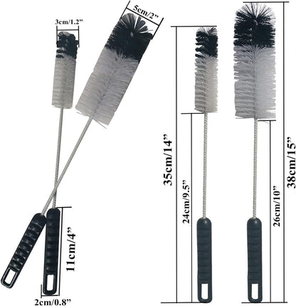 Bottle Brushes Thin Long Handle X 4 Utility Skinny Wire Cleaner Set Big Small Bendable Flexible for Cleaning Narrow Neck Water