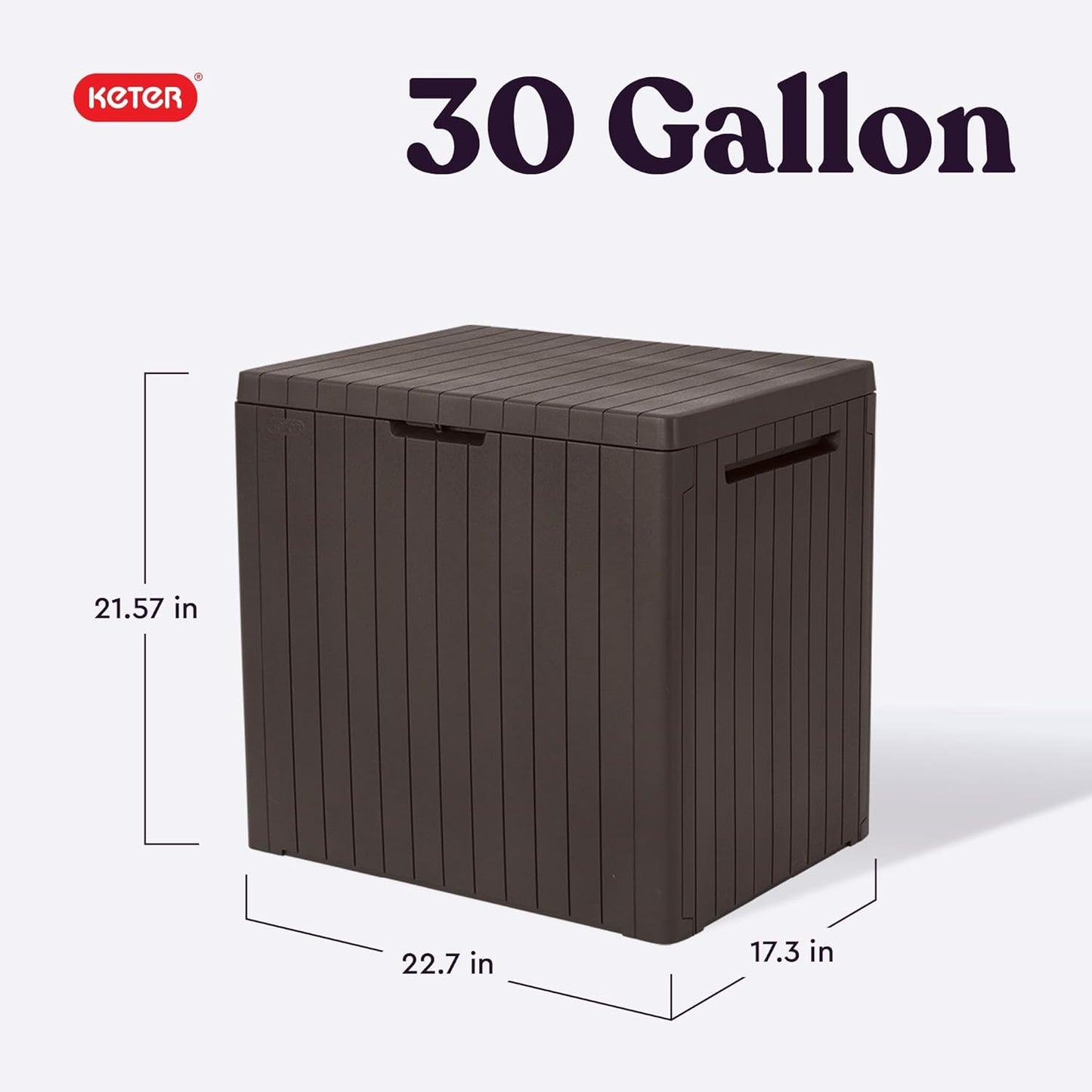 30 Gallon Resin Outdoor Storage Box and Patio Furniture Side Table for Pool and Garden