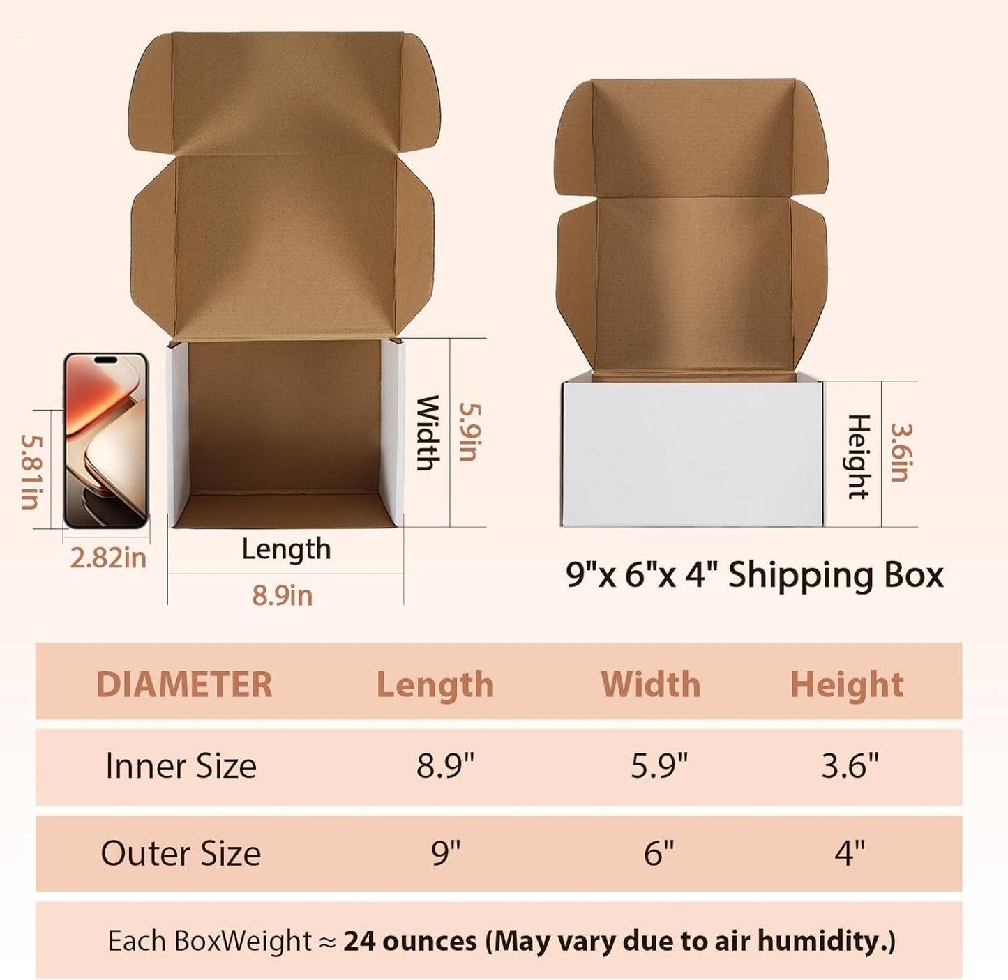 Shipping Boxes Set of 25 Small Corrugated Cardboard Box Literature Mailer Gift Boxes