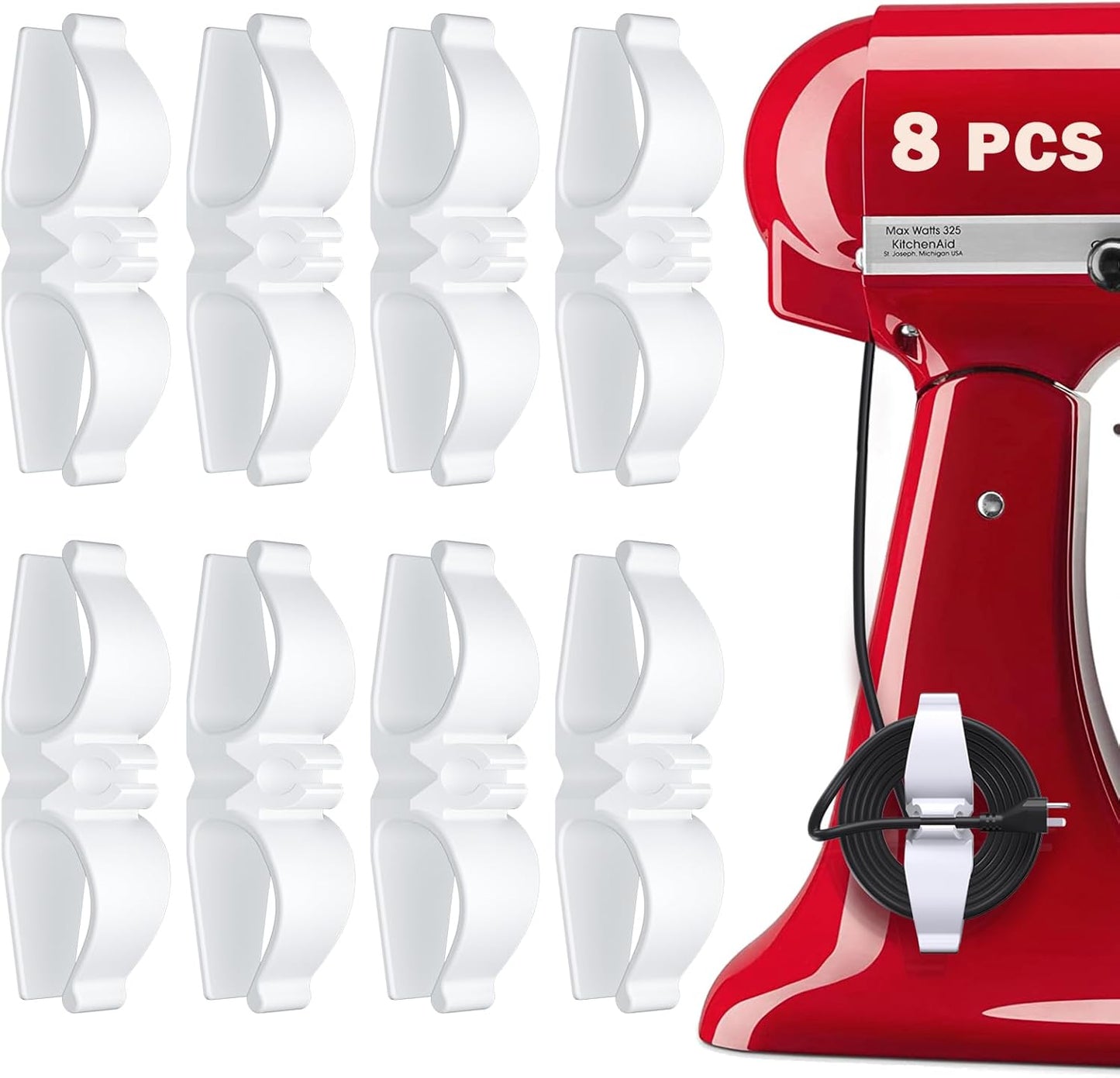 8 Pack Upgraded Kitchen Appliance Cord Organizer Stick On Appliance Wire Organizer Wire Wrapper