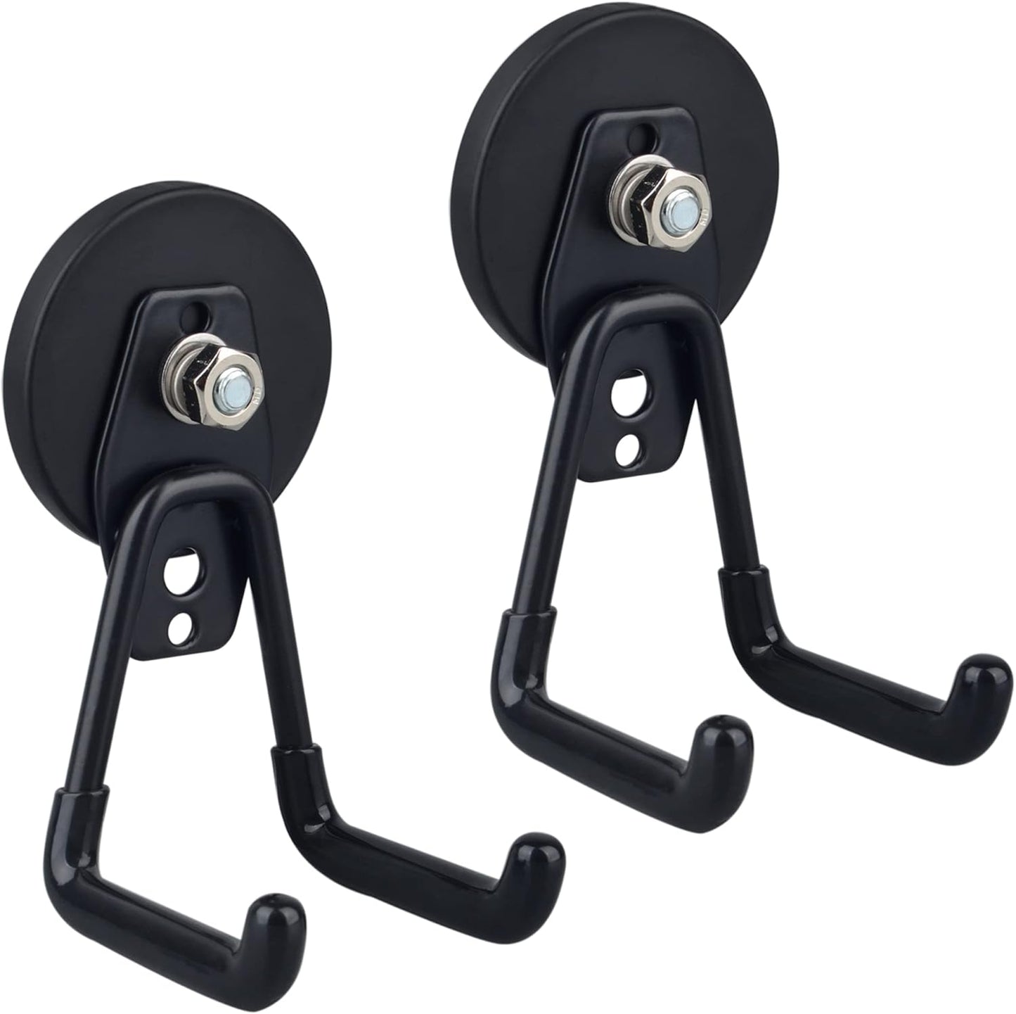 2 Pack Large Magnetic Hooks Strong Heavy Duty Magnet Hooks for Power Drill Broom Garden Tools