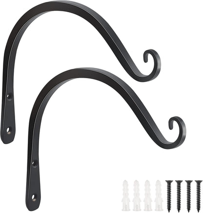 2 Pack 8 Inch Hanging Plant Bracket Wall Hooks Decorative Plant Hangers for Outdoor Hanging Bird Feeders