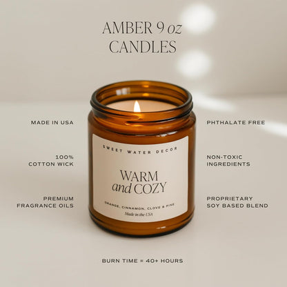 Hello Fall Soy Candles - Fall Candle with Hot Cider, Cinnamon, Cloves, and Nutmeg Scent for Home