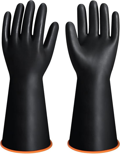 Chemical Resistant Gloves, Reusable Heavy Duty Long Rubber Gloves Dishwashing Glove Industrial Safety Gloves for Men