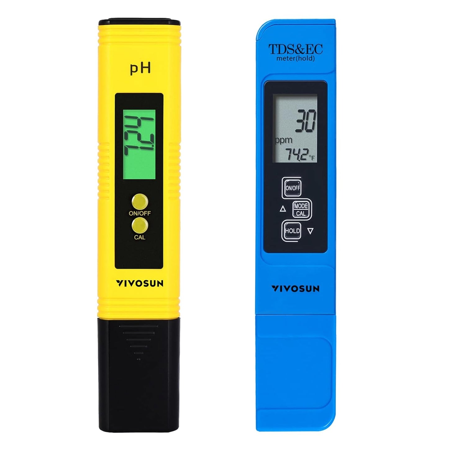Digital pH and TDS Meter Kits, 0.01pH High Accuracy Pen Type pH Meter ± 2% Readout Accuracy 3-in-1 TDS EC Temperature Meter for Hydroponics