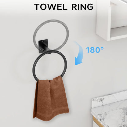 4 Pieces Bathroom Hardware Set 24 inch Towel Bar Towel Racks for Bathroom Robe Towel Hooks