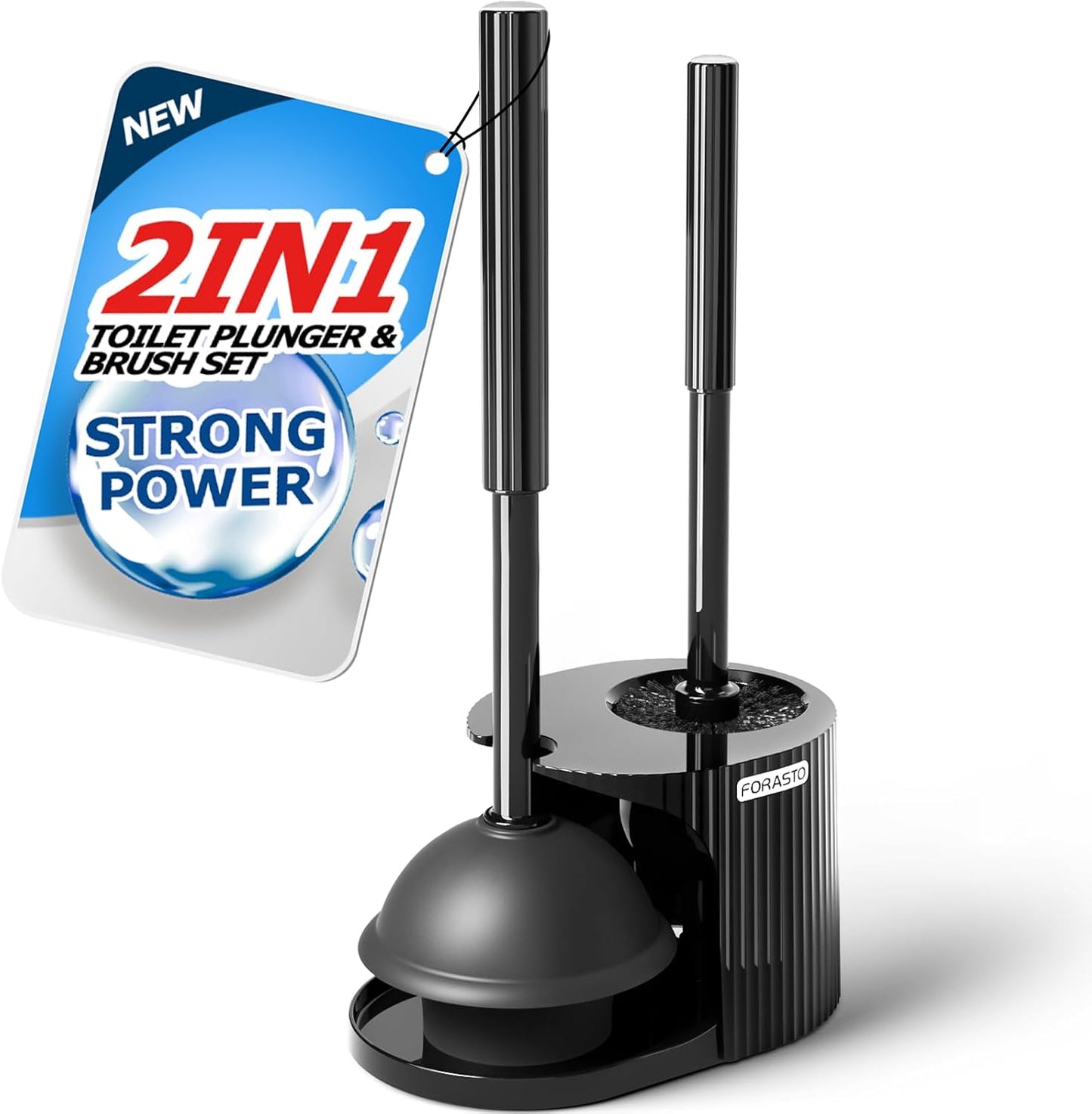 2 in 1 Toilet Plunger and Brush Set Extended Handle Plunger Toilet Bowl Brush Plunger Set Bathroom Cleaning Tools