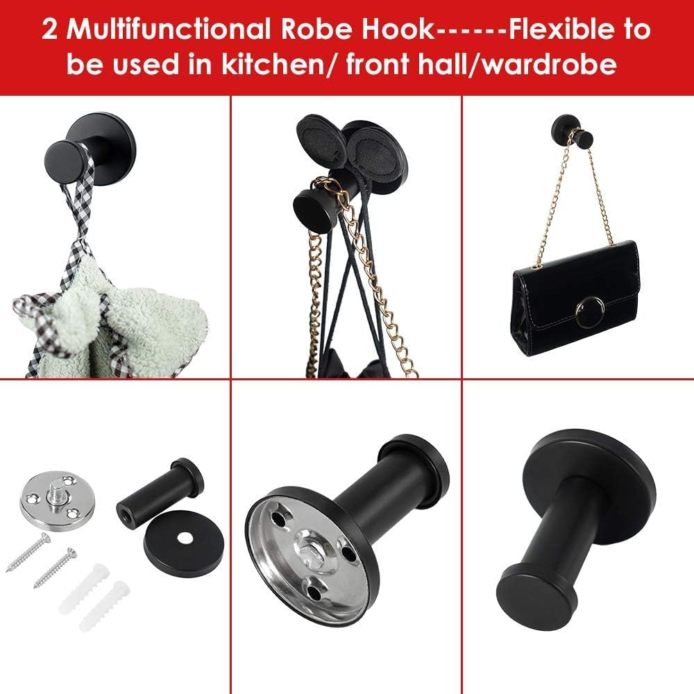 4 Pack Round Coat Hooks Sturdy Wall Mounted Robe Hook SUS 304 Stainless Steel Heavy Duty Clothes Hanger