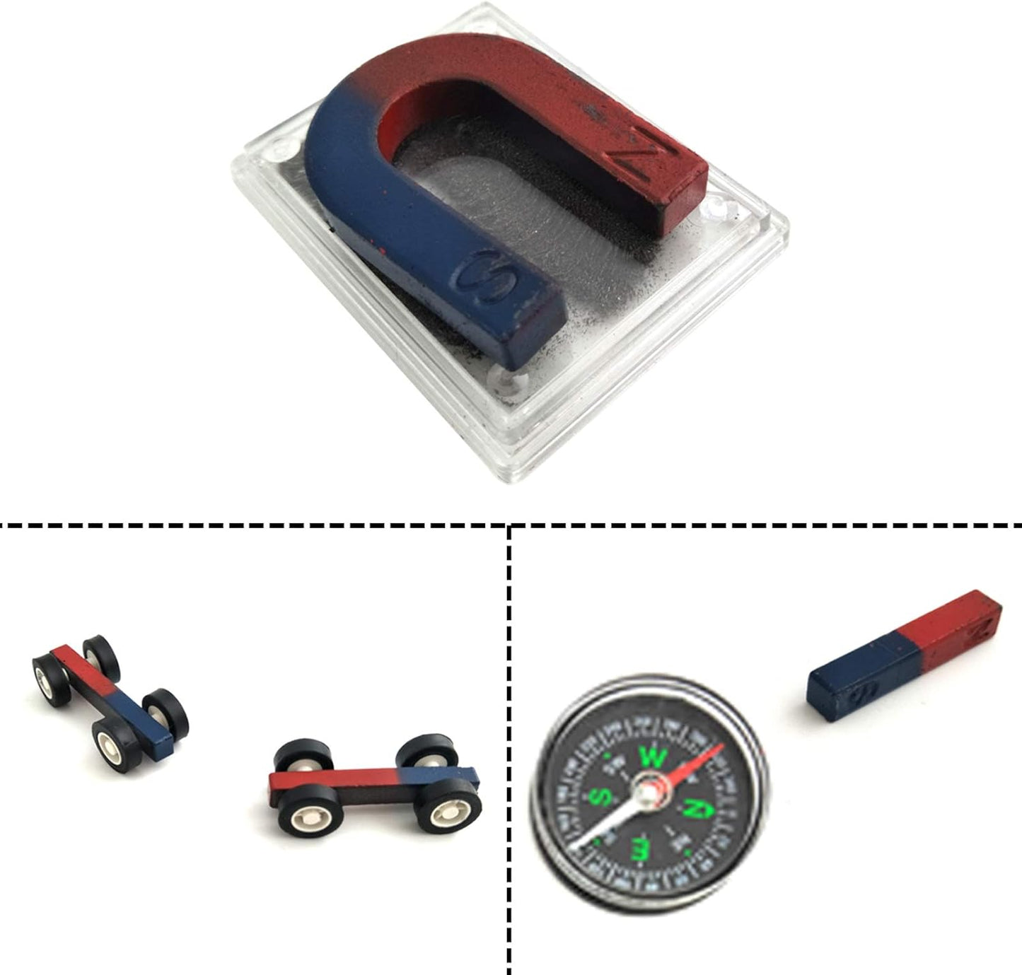 Science Magnet Set for Education Science Experiment Tools Icluding Bar Ring Horseshoe