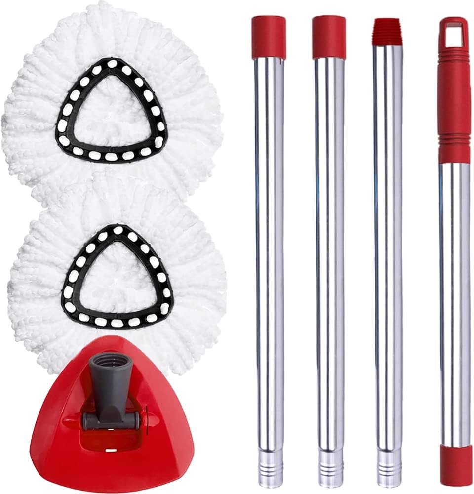 Spin Mop Head Base Handle Replacement for O-Ceda EasyWring Microfiber Spin Mop 2 Microfiber Mop Refills