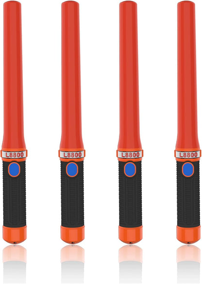 4 PCS High-Visibility Traffic Baton with 3 Flashing Modes Waterproof Anti-Slip Handle Marshalling Wands