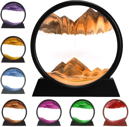 3D Dynamic Sand Art Liquid Motion Moving Sand Art Picture Round Glass 3D Deep Sea Sandscape