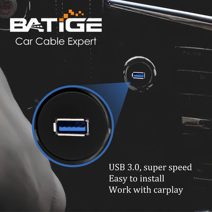 USB 3.0 Male to Female AUX Car Mount Flush Cable Waterproof Extension for Car Truck Boat Motorcycle Dashboard