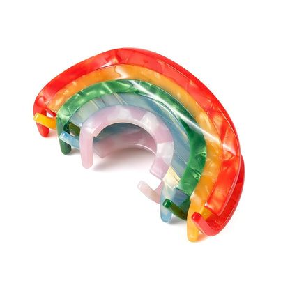 Hair Claw Clip Non Slip 3inch Acrylic Acetate 90's Strong Hold Jaw Barrettes Cute for Women Girls Thin Thick Curly Hair Rainbow