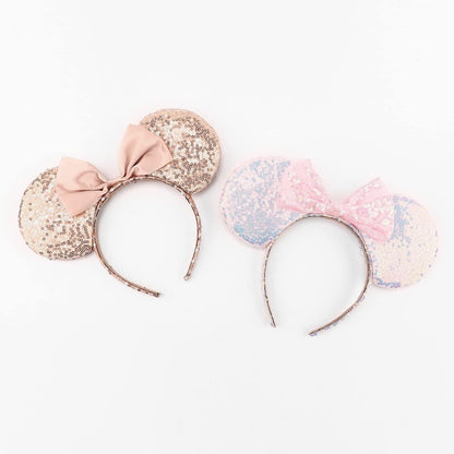 Mouse Ears Bow Headbands Glitter Party Decoration Cosplay Costume for Women
